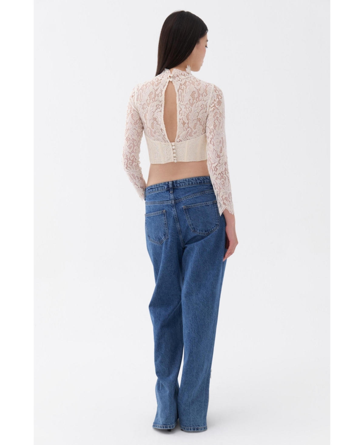 Nocturne Women's Corset-Look Lace Blouse