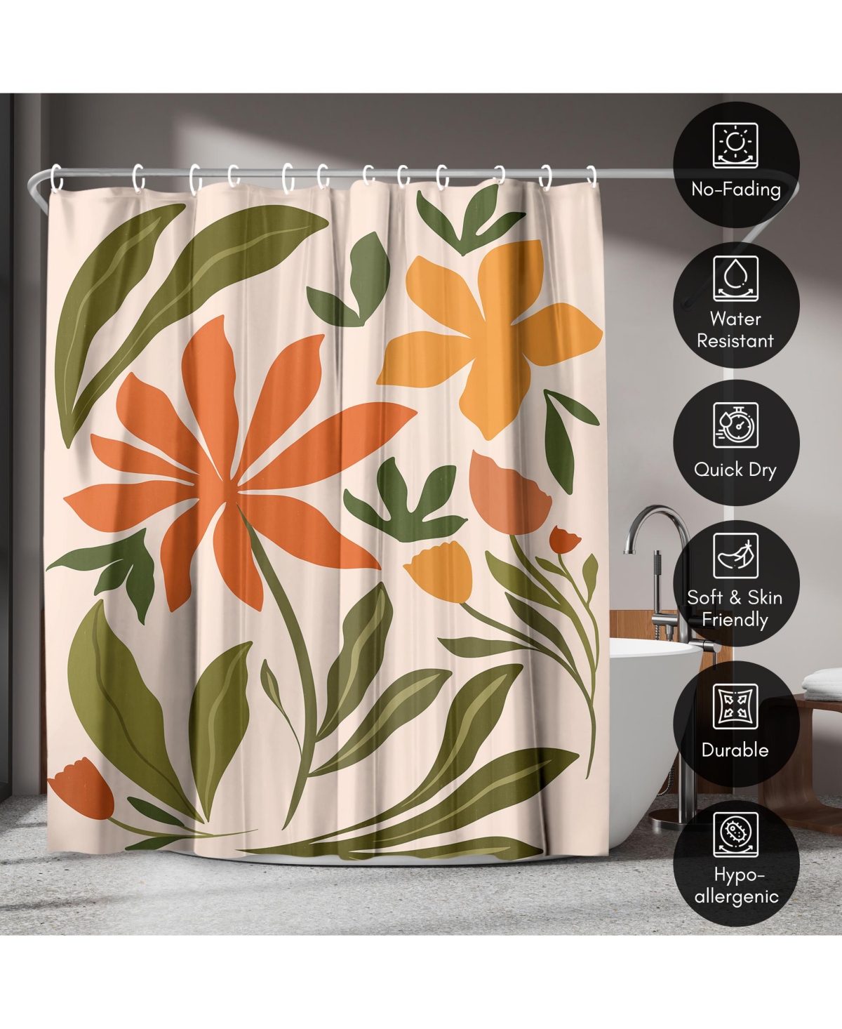 Americanflat 71x74 A Warm Day Shower Curtain - 100% Polyester Shower Curtain