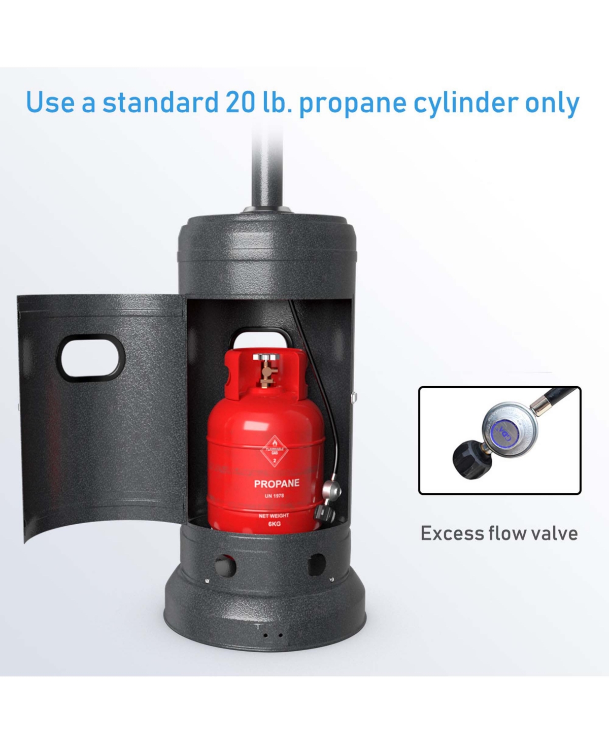 Costway 50000 Btu Propane Patio Heater Standing Lp Gas Steel W/ Wheels