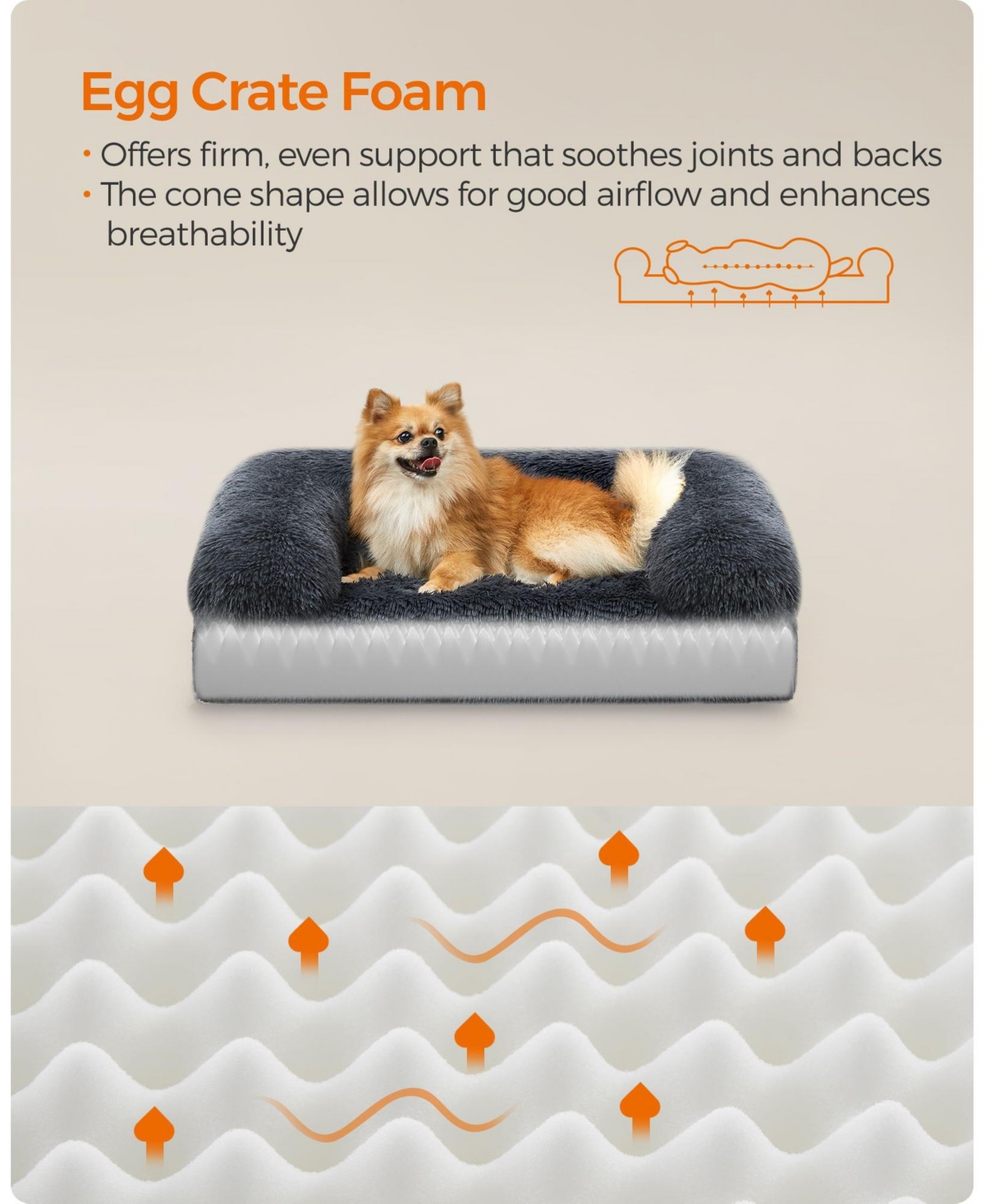 Slickblue Orthopedic Dog Sofa Bed for Medium Dogs – Waterproof Pet Bed with Removable Washable Cover