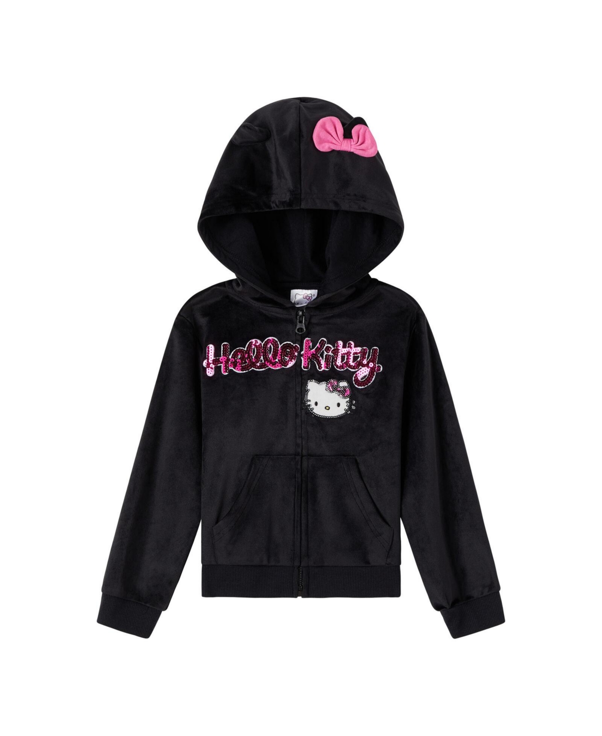 Hello Kitty Girls Velour Zip Up Hoodie and Jogger Pants Outfit Set