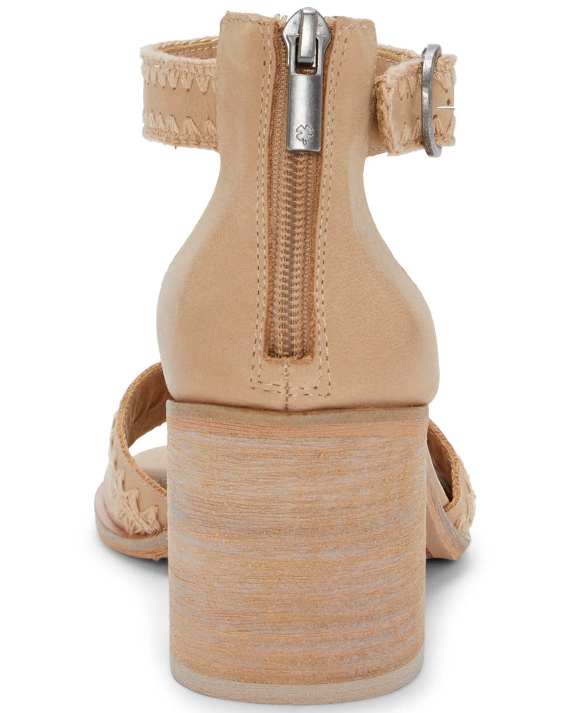 Shop Lucky Brand Women's Shivona Whipstitch Block-heel Dress Sandals In Smoke Grey Summer Haze