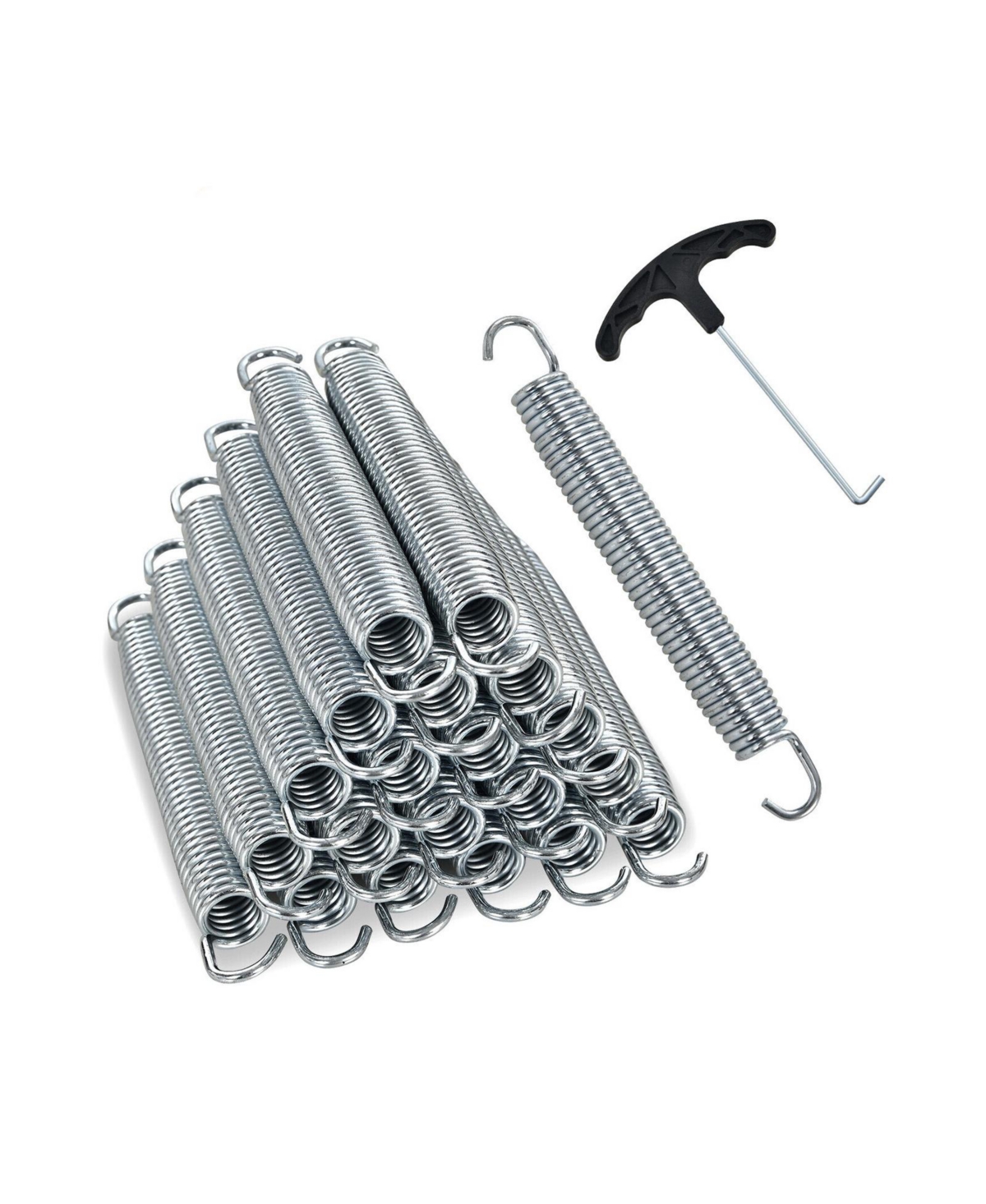 7 Inch Rustproof Galvanized Steel Replacement Trampoline Elasticity Springs-7 Inch - Silver