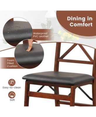 Set of 2 Folding Dining Chairs with 400 LBS Capacity