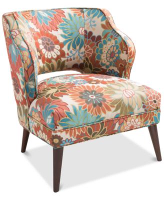 Furniture - Sienna Armless Floral Mod Chair