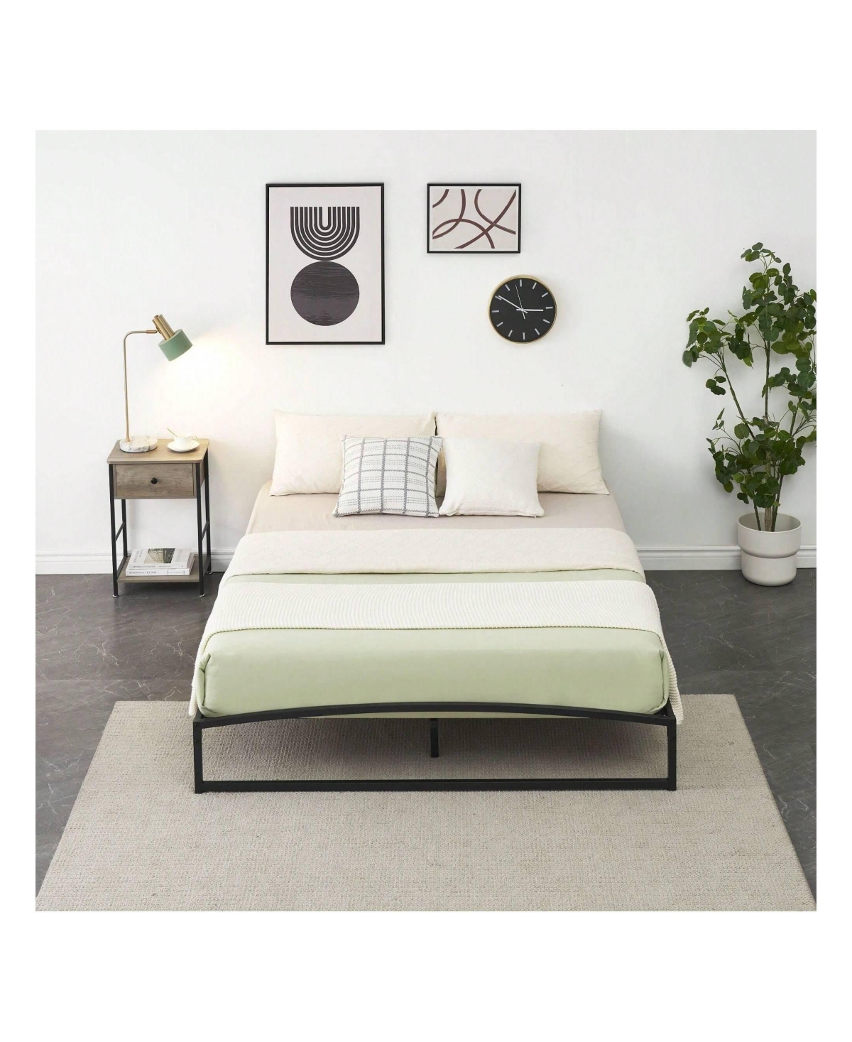 gaomon Bed Frame, 10 Inch Low Profile Platform Bed Frame, Heavy Duty Metal Full Size Bed, Mattress Foundation With Steel Slat Support, 10 Inch Height