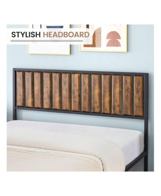 Bed Frame With Headboard And Footboard, Metal Bed Frame With 14 Heavy Duty Steel Slats, Metal Full Bed Frame, Under-Bed Storage, No Box Spring Needed,Noise-Free