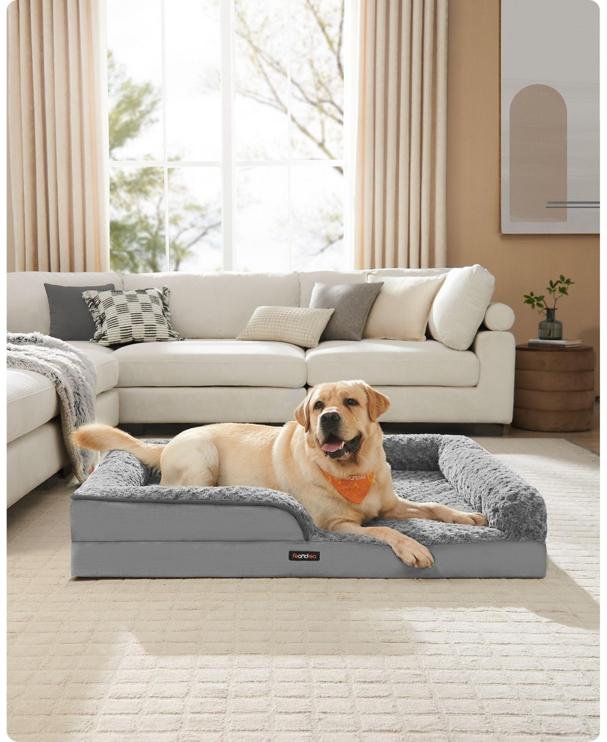 Slickblue Orthopedic Waterproof Dog Bed for Medium Dogs with Removable Washable Cover and Sofa Design
