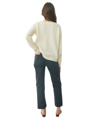 Women's Cotton Sloane Crewneck Pullover Sweater in Oat