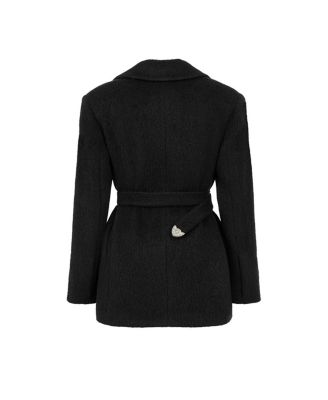 Women's Self-Belted Double Breasted Jacket