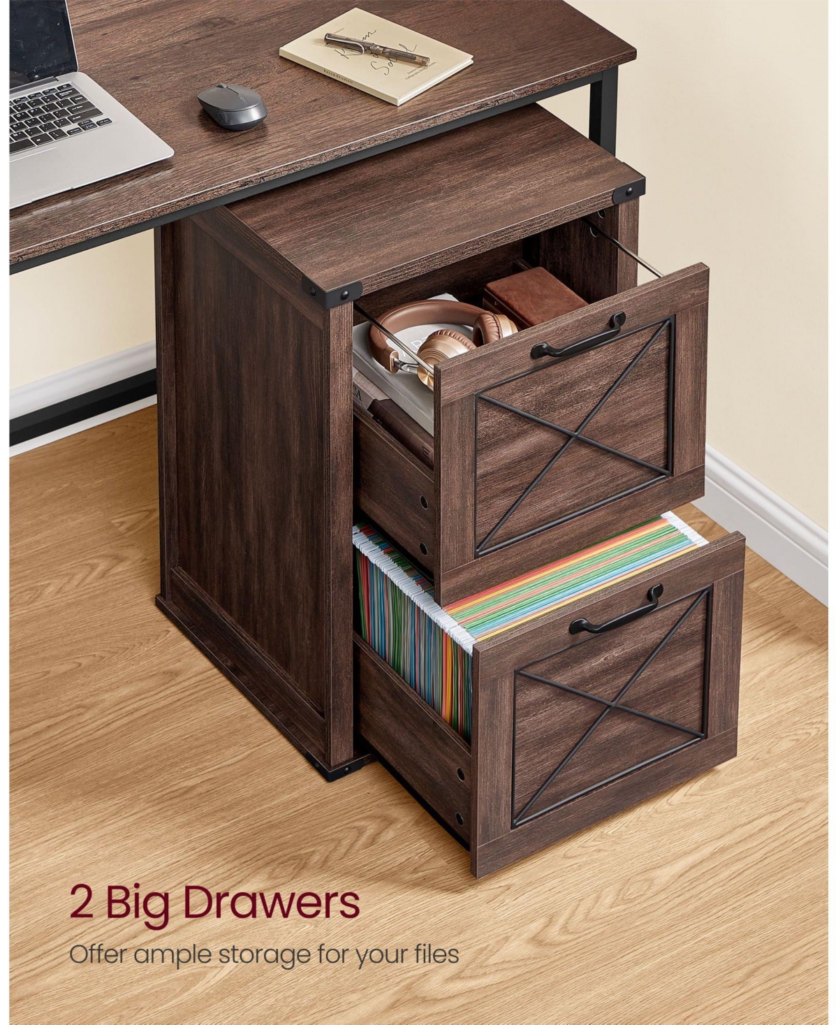 Slickblue File Cabinet with 2 Spacious File Drawers for Organized Storage