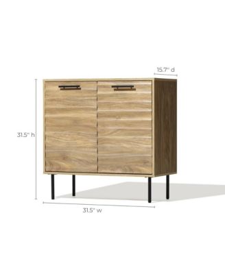 Mid-Century Modern Wave 2-Door Cabinet with Metal Legs