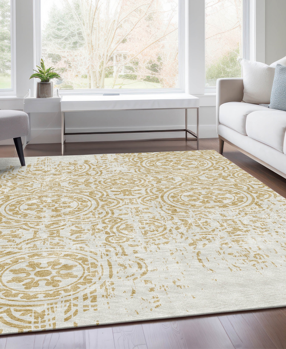 Addison Chantille Acn758 9'x12' Area Rug In Gold