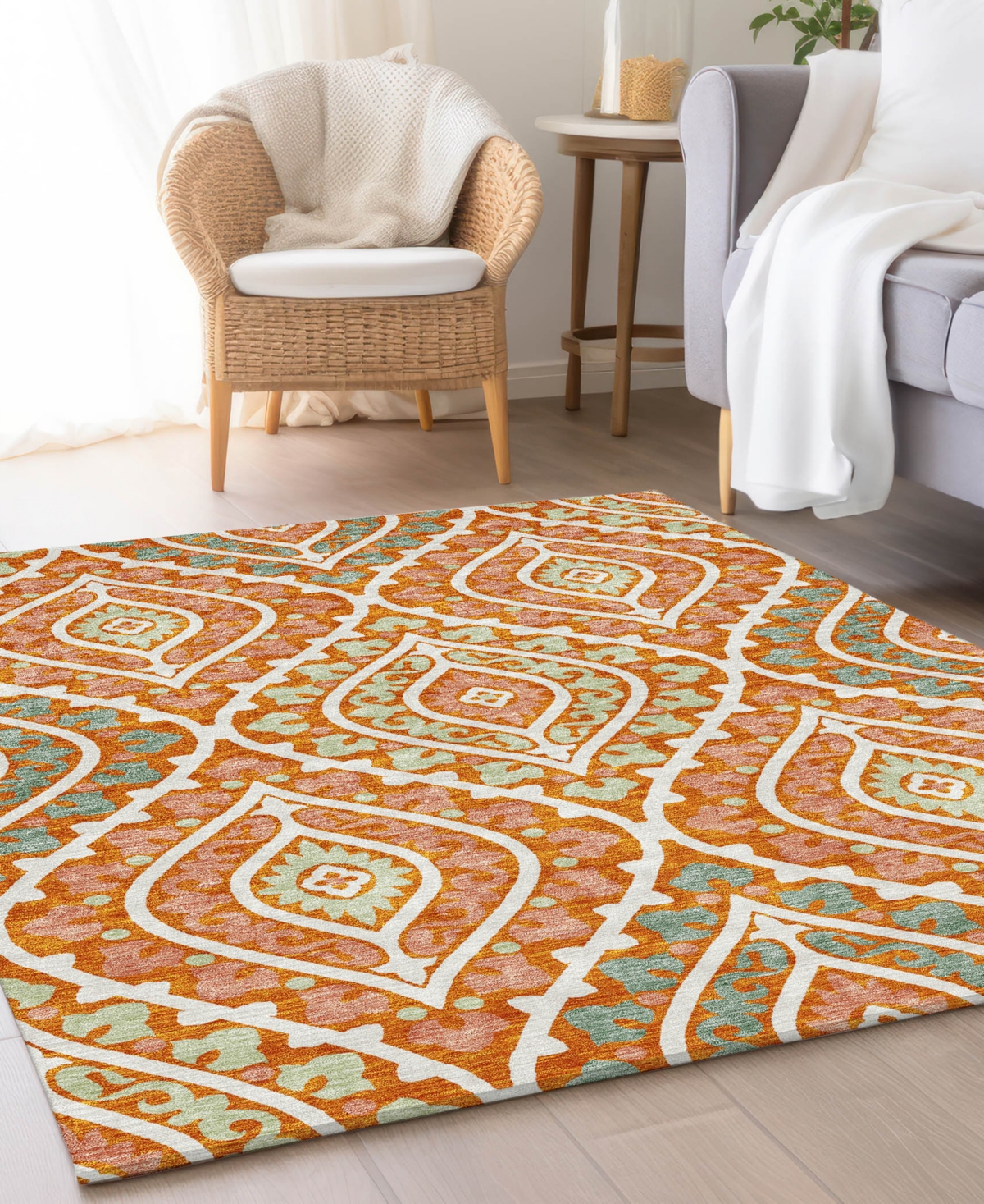 Addison Chantille Acn761 5'x7'6" Area Rug In Orange