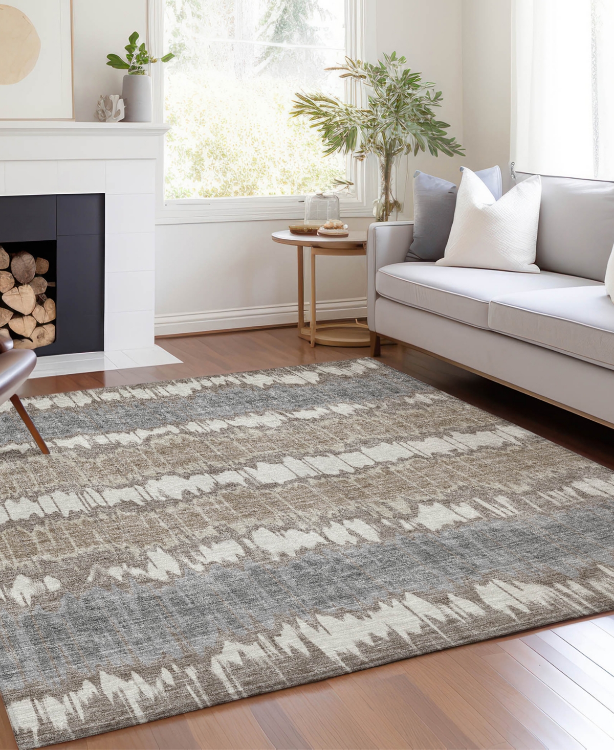 Addison Chantille Machine Washable Acn755 8'x10' Area Rug In Taupe