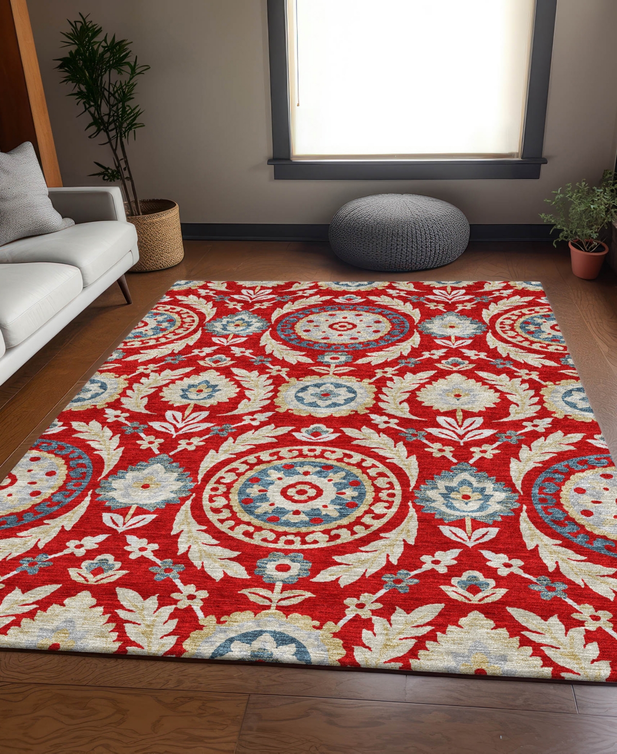 Addison Chantille Machine Washable Acn751 8'x10' Area Rug In Red