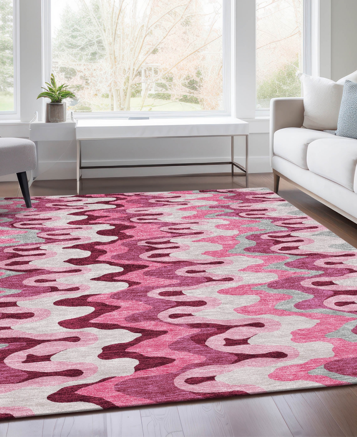 Addison Chantille Machine Washable Acn750 8'x10' Area Rug In Rose