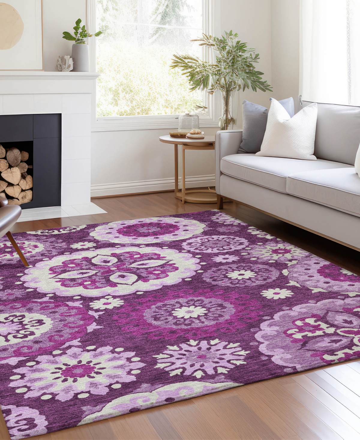 Addison Chantille Acn763 2'6"x3'10" Area Rug In Eggplant