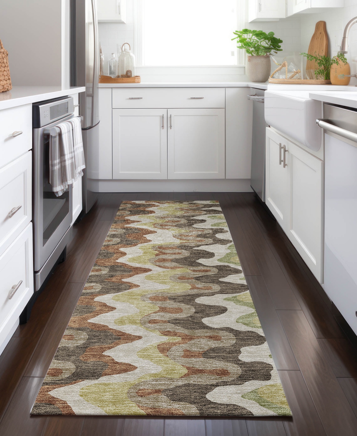 Addison Chantille Machine Washable Acn750 2'3"x7'6" Runner Area Rug In Chocolate