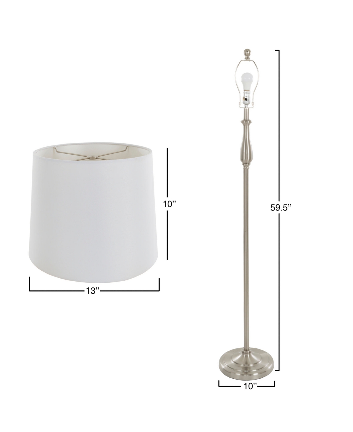 LAVISH HOME LIGHTING TABLE AND FLOOR LAMP, SET OF 3 