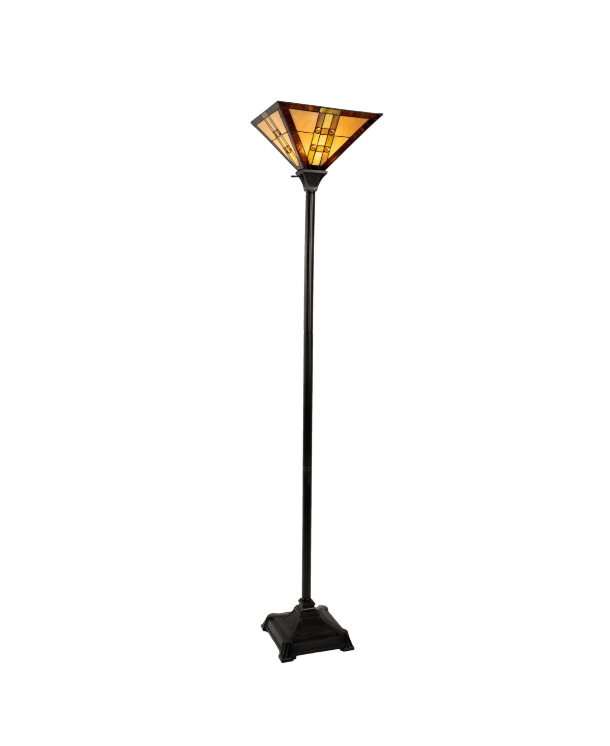 Shop Lavish Home 71" Mission Style Led Banker's Floor Lamp In Brown