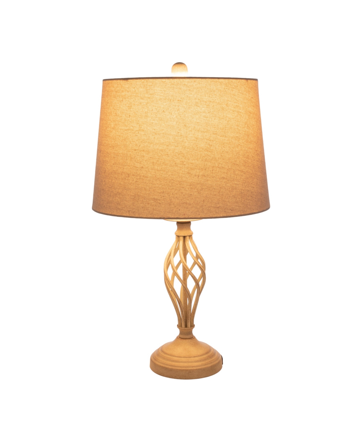 Lavish Home 24.41" Usb Charging Led Table Lamp Set In Sand