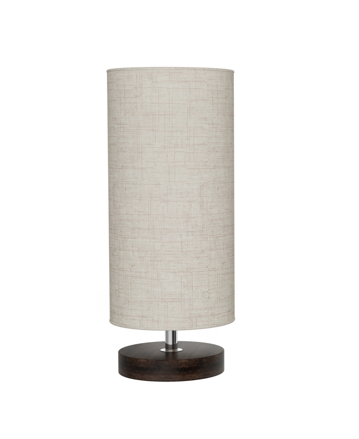 Lavish Home 12.25" Modern Led Cylinder Table Lamp In Brown And Linen