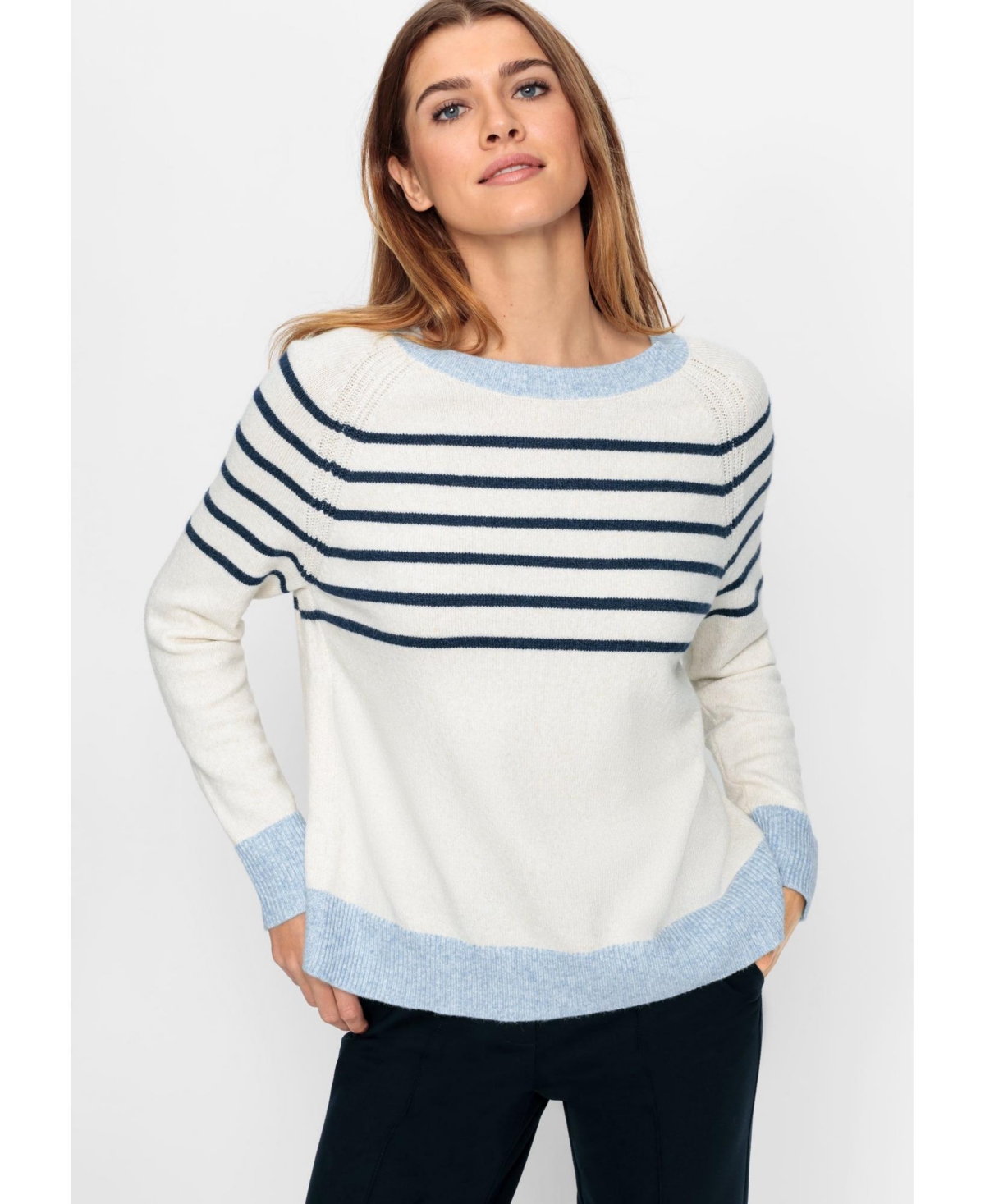 Women's Striped Sweater - Canvas beige
