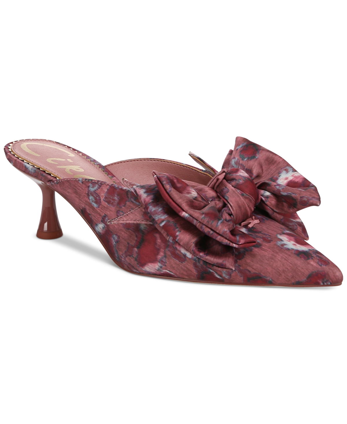 Fiona Mid-Heel Bow Pumps - Berry Blush Multi