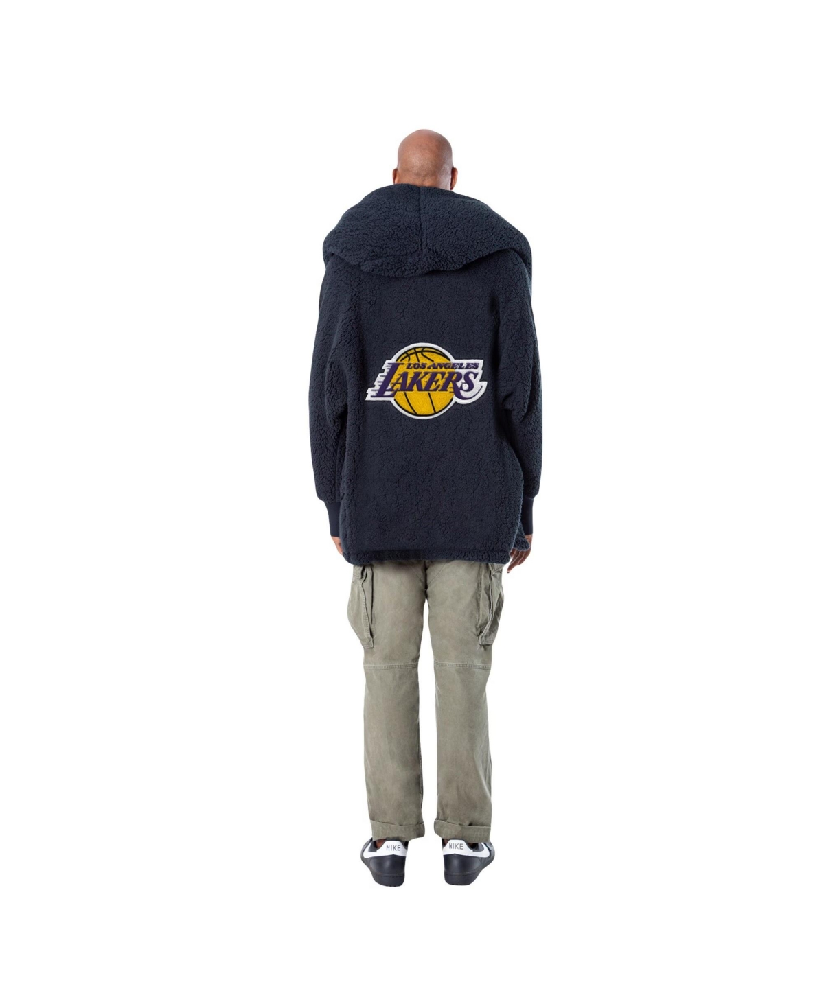 Jill Martin Men's And Women's The Best Lounger In The World Black Los Angeles Lakers Oversized Open-front Hoodie In Black