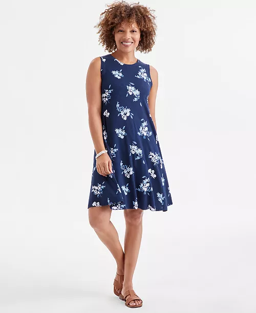 women's printed sleeveless flip-flop dress, exclusively at macy's