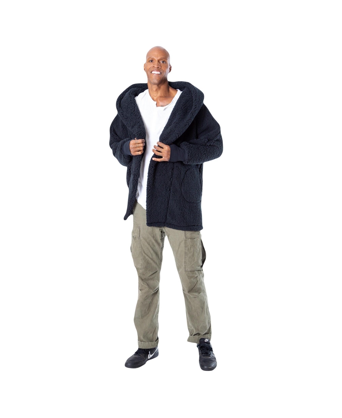 Jill Martin Men's And Women's The Best Lounger In The World Navy Washington Wizards Oversized Open-front Hoodie In Navy