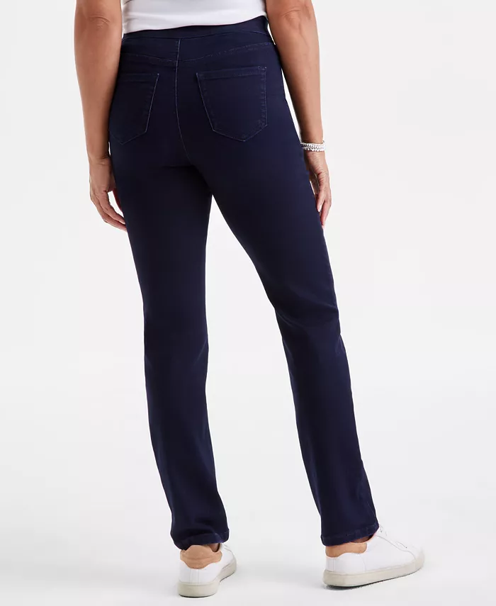 Women's Straight Leg Pull-On Jeans - thumbnail 4