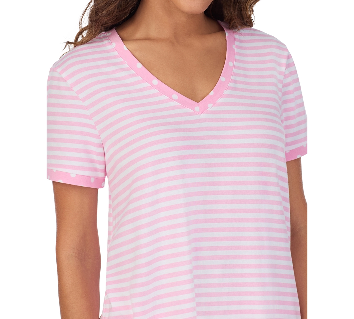 Shop Cuddl Duds Women's 2-pc. Cropped Short-sleeve Pajama Set In Pink Stripe