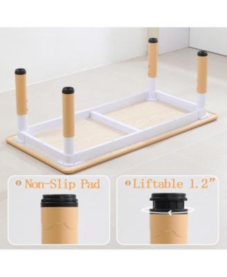 6-Piece Adjustable Height Plastic Graffiti Desktop with Non-Slip Legs - Kids Table and Chairs Set