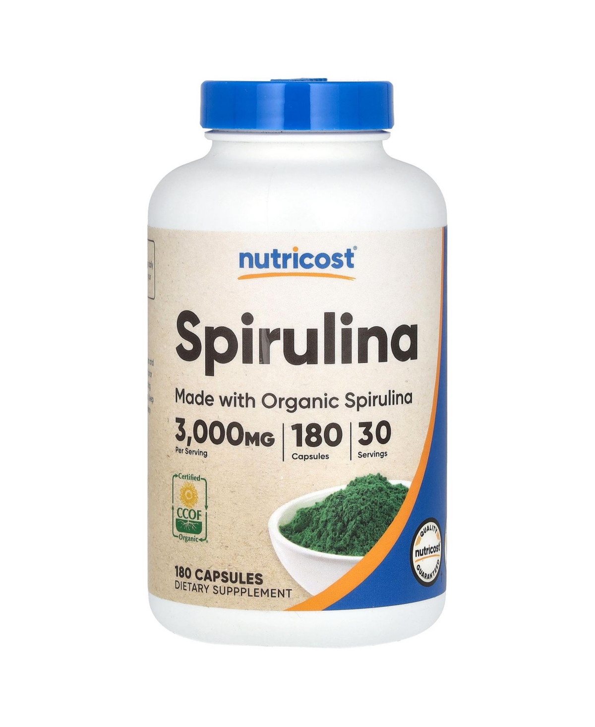 Nutricost Spirulina 3 000 mg - Capsules (500 mg Per Capsule)