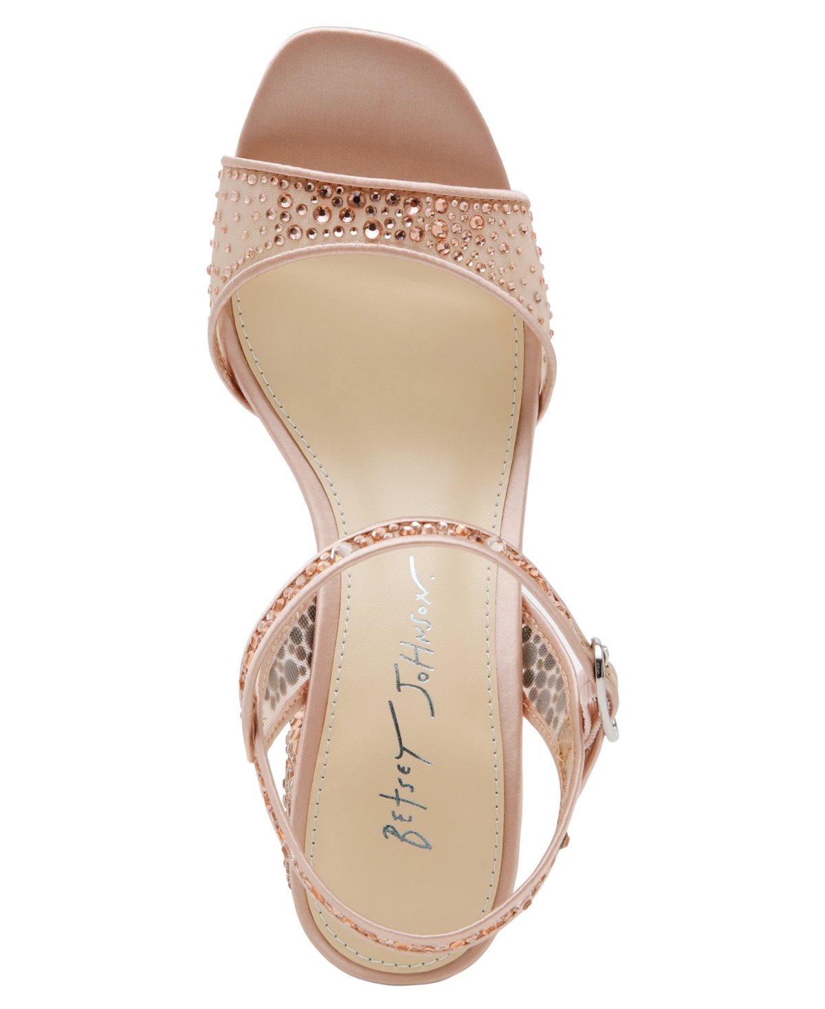 Betsey Johnson Women's Otis Rhinestone Block Heel Sandals