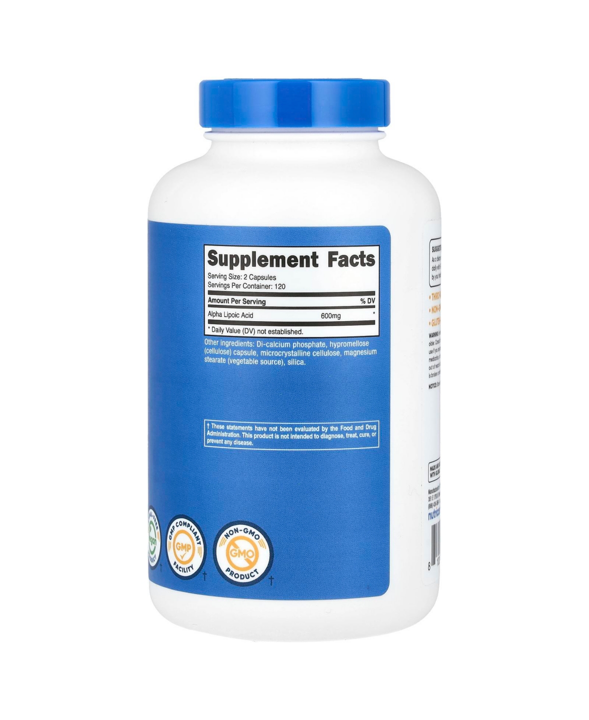 Nutricost Alpha Lipoic Acid 600 mg Capsules - (300 mg per Capsule)