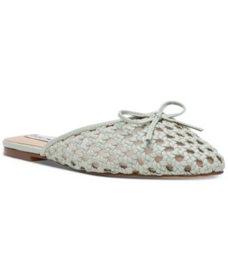Steve Madden Ciabatte Donna Birdee - Mulo In Rafia Marrone Chiaro - Tacco Basso - Punta Mocassino - Taglia 37 EU