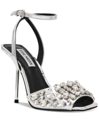 Women's Lilac Rhinestone Peep-Toe Two-Piece Sandals