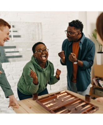 Backgammon Board Game Set (15 Inches) for Adults and Kids