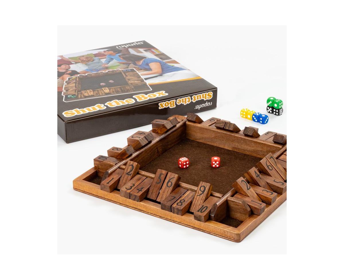 ropoda Inches 4-Way Shut The Box Dice Board Game (2-4 Players) for Kids & Adults