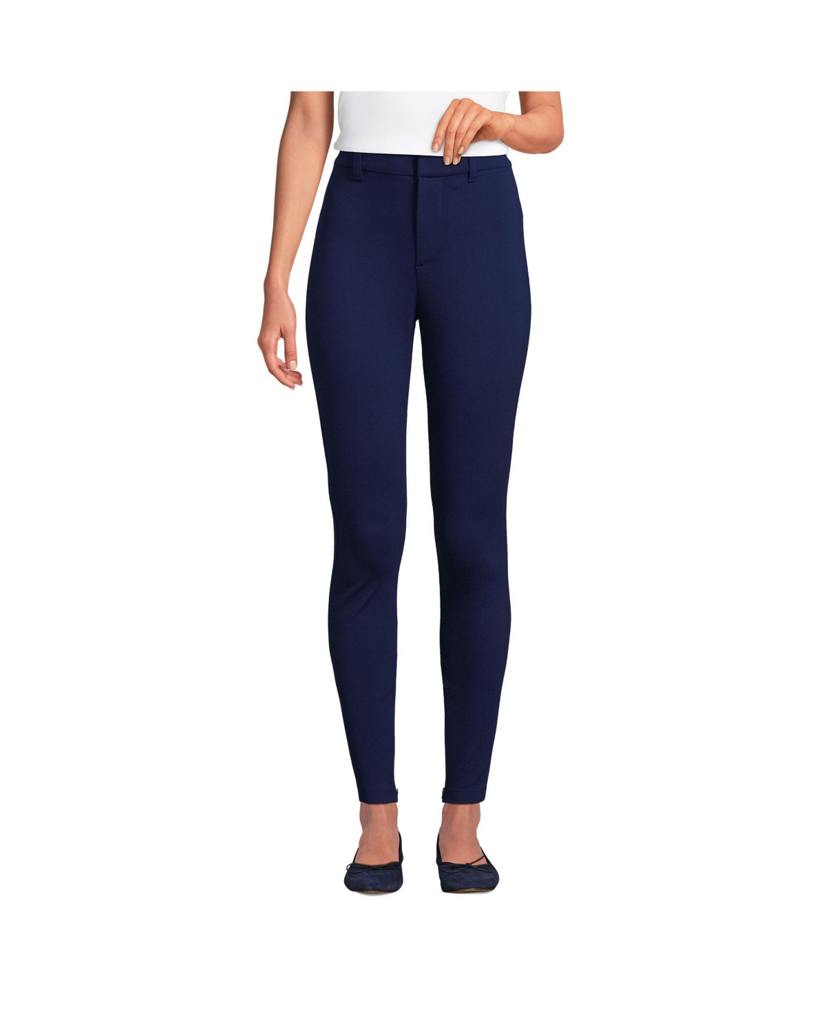 Lands' End Women's High Rise Ponte Polished Leggings
