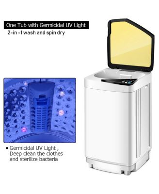 7.7 lbs Full-Automatic Washing Machine with Washer & Spinner, Germicidal Function