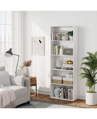 5-Shelf Storage Bookcase Modern Multi-Functional Display Cabinet