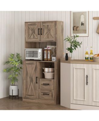 Farmhouse Kitchen Pantry, 71" Tall Storage Cabinet