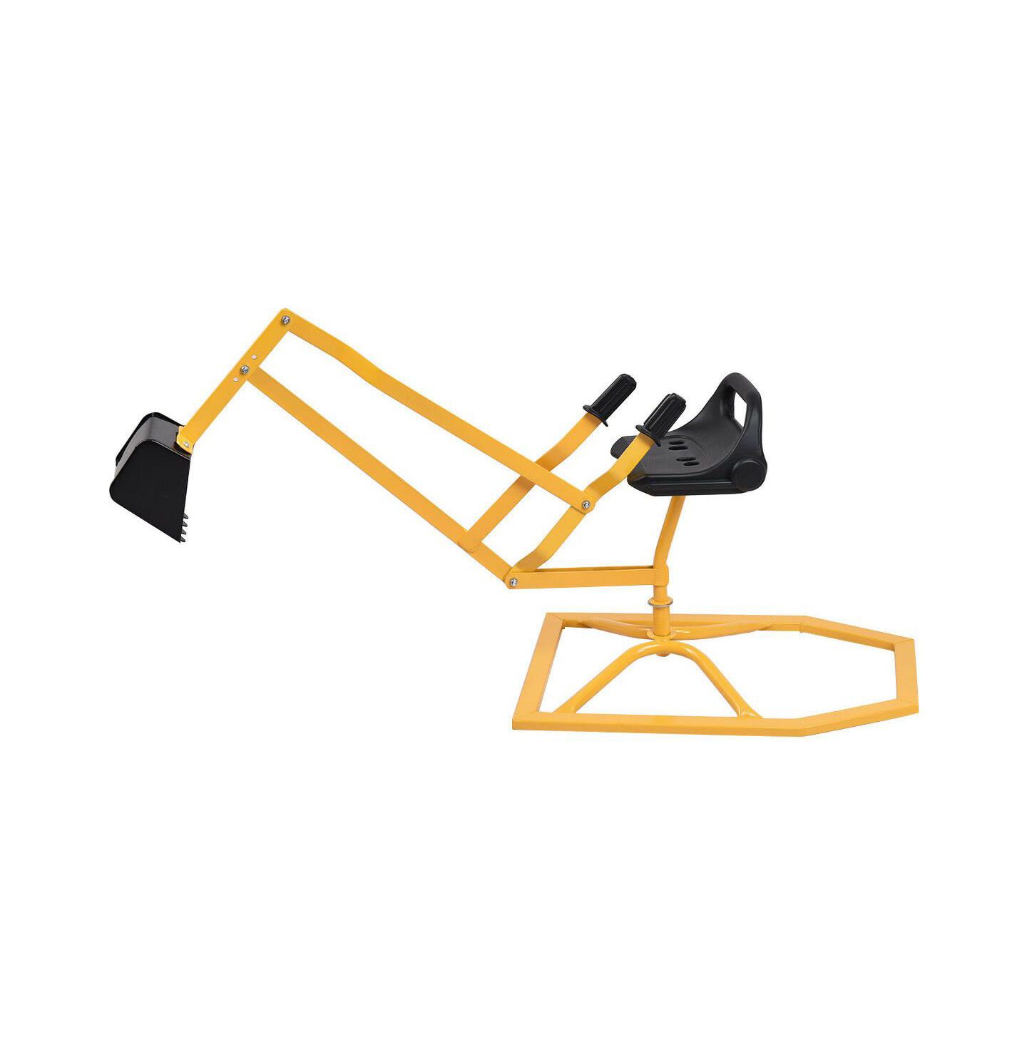 Детская игрушка Costway Heavy-Duty Steel 360-Degree Rotatable Seat Ride-On Sand Excavator, Ages 4+, цвет: Жёлтый — фото 3