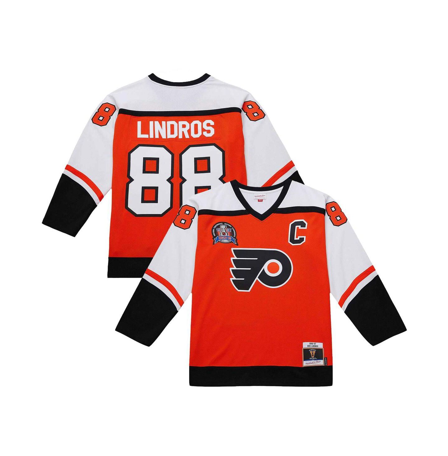 Мужской топ Mitchell & Ness Eric Lindros Orange Philadelphia Flyers 1996-97 Power Play Jersey — фото 1