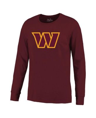 Men's Jayden Daniels Burgundy Washington Commanders Name Number Non-Distressed Long Sleeve T-Shirt