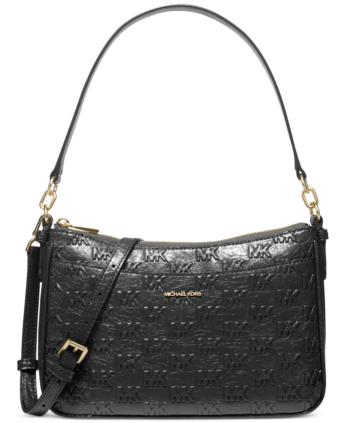 Michael Kors Michael  Jet Set Small Top Zip Pochette Crossbody In Black